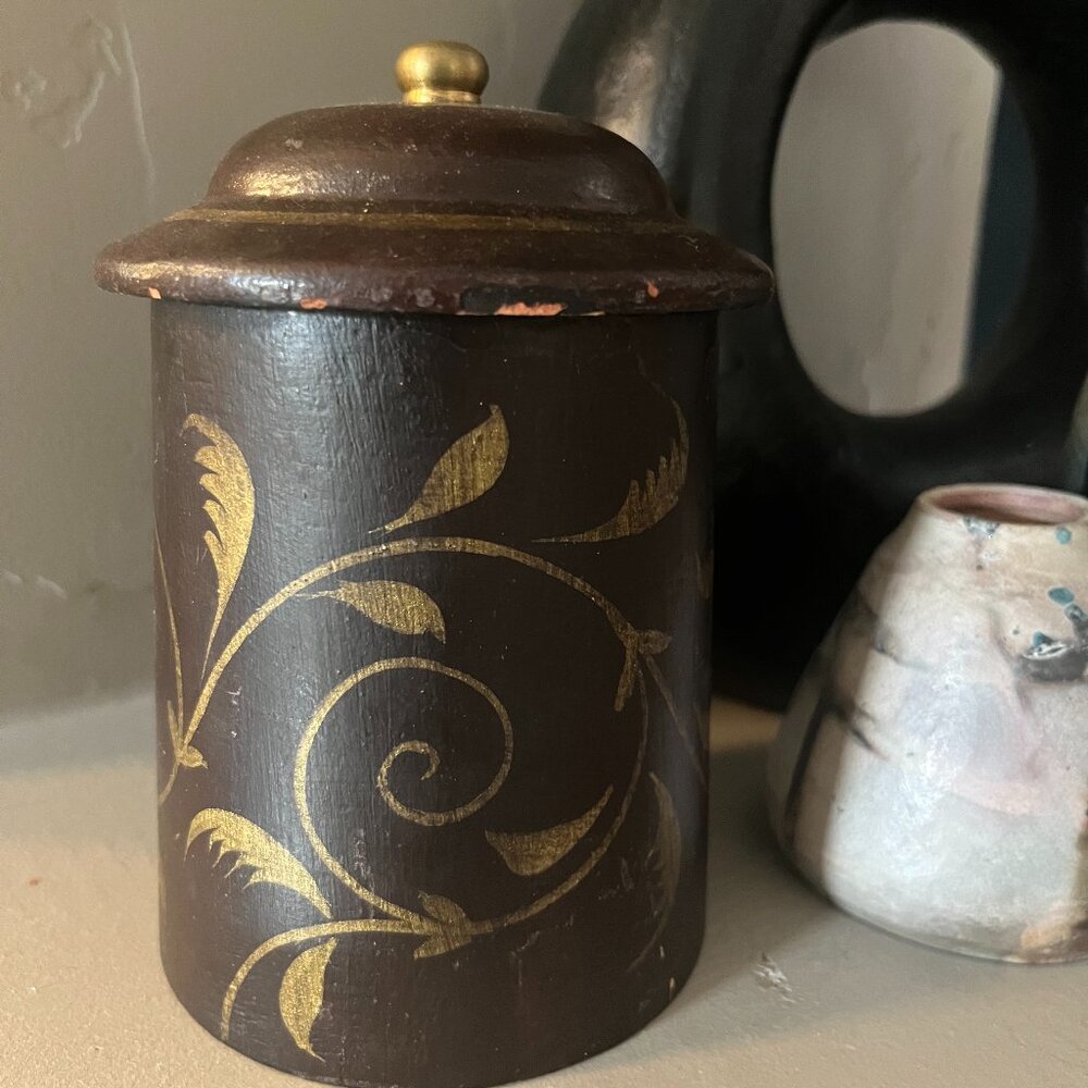 Vintage Wooden Hand Painted Trinket Box